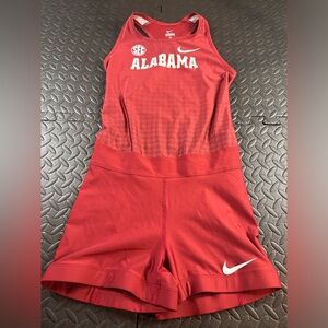 NIKE Pro Elite Alabama Unitard Speedsuit Medium Womens Crimson White SEC